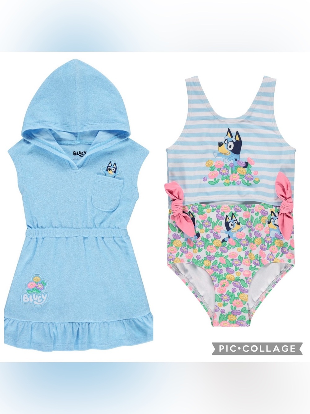 NWT - Toddler Girl’s Bluey 2-Piece Cover Up and Swimsuit Set
